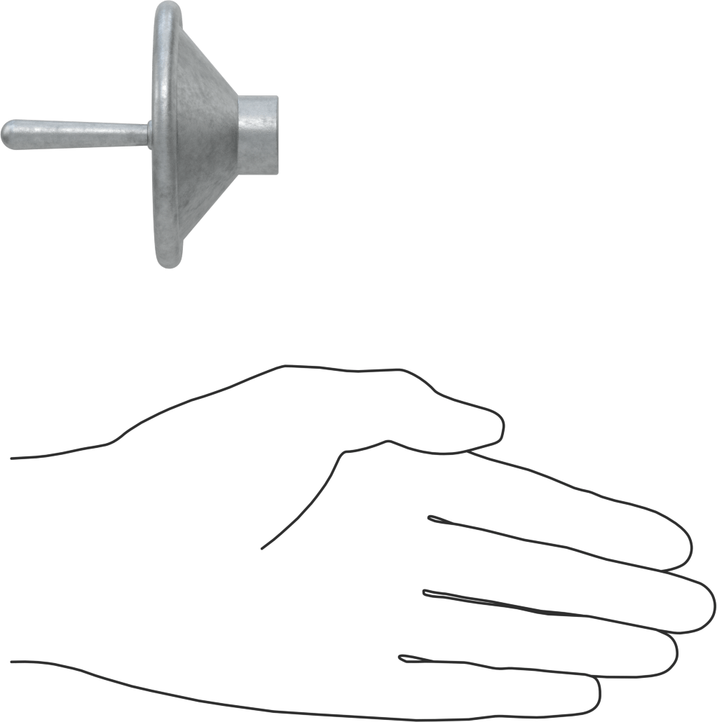 Çinko Dişsiz Delikli Katı El Çarkı, Dönen Saplı Çukur Tekerlek, 2-3/4" Çap, 3/8" Hole