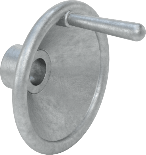 Çinko Dişsiz Delikli Katı El Çarkı, Dönen Saplı Çukur Tekerlek, 2-3/4" Çap, 1/2" Hole