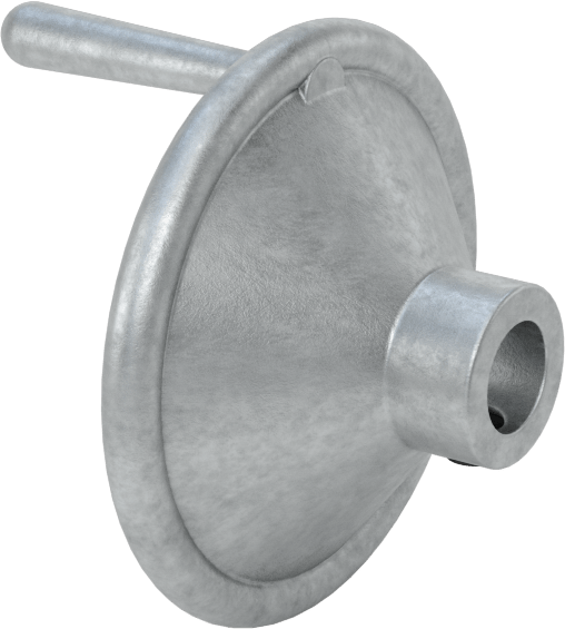 Çinko Dişsiz Delikli Katı El Çarkı, Dönen Saplı Çukur Tekerlek, 2-3/4" Çap, 1/2" Hole