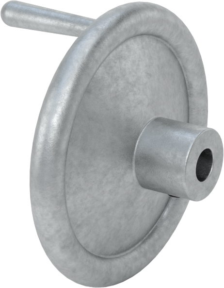 Çinko Dişsiz Delikli Katı El Çarkı, Dönen Saplı Çukur Tekerlek, 3-1/4" Çap, 3/8" Hole