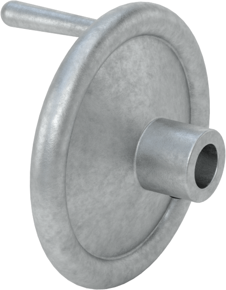 Çinko Dişsiz Delikli Katı El Çarkı, Dönen Saplı Çukur Tekerlek, 3-1/4" Çap, 1/2" Hole