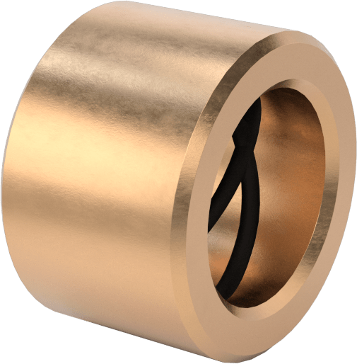 Yüksek Sıcaklık Grafit Yağlamalı Kovanlı Rulman, 932 Bronz, 1/2“ Mil Çapı ve 3/4” Muhafaza İç Çapı için, 1/2" Uzunluk