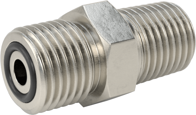 O-Ring Yüz Contalı Bağlantı Parçası, 1/4" Dış Çaplı Çelik Boru x 1/4 NPTF Erkek Adaptörü