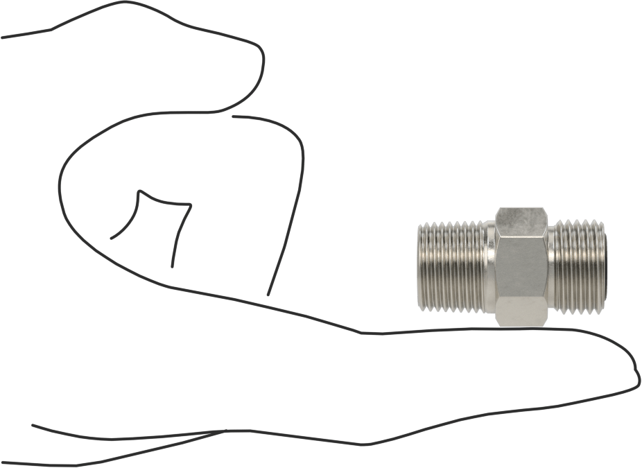 O-Ring Yüz Contalı Bağlantı Parçası, 3/8" Dış Çaplı Çelik Boru x 3/8 NPTF Erkek Adaptör