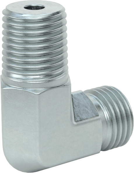 O-Ring Yüz Contalı Bağlantı Parçası, 1/4" Dış Çaplı Çelik Boru x 1/4 NPTF Erkek için 90 Derece Dirsek