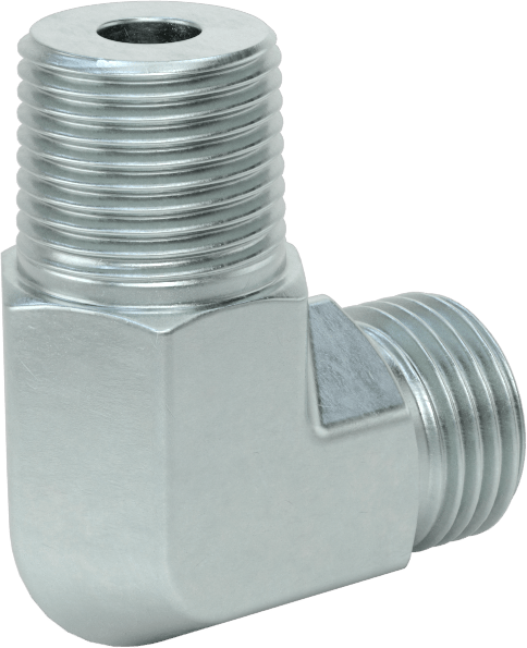 O-Ring Yüz Contalı Bağlantı Parçası, 3/8" Dış Çaplı Çelik Boru x 3/8 NPTF Erkek için 90 Derece Dirsek