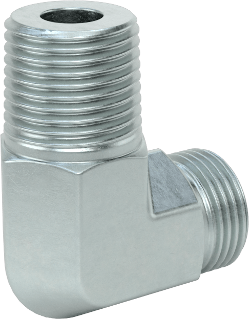 O-Ring Yüz Contalı Bağlantı Parçası, 1/2" Dış Çaplı Çelik Boru x 1/2 NPTF Erkek için 90 Derece Dirsek