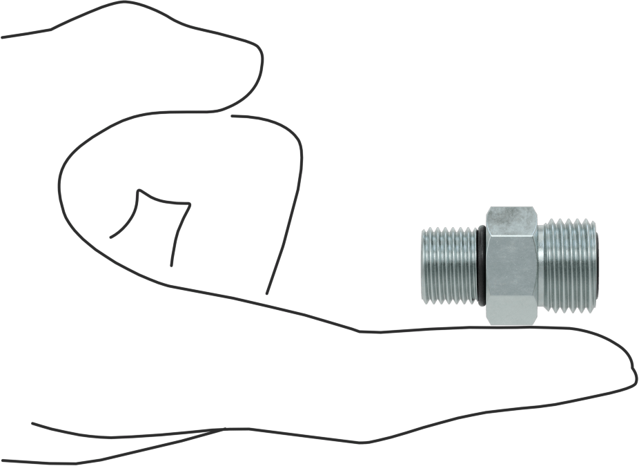 O-Ring Yüz Contalı Bağlantı Parçası, 3/8“ Dış Çaplı Çelik Boru x 9/16”-18 Erkek Boru için Adaptör
