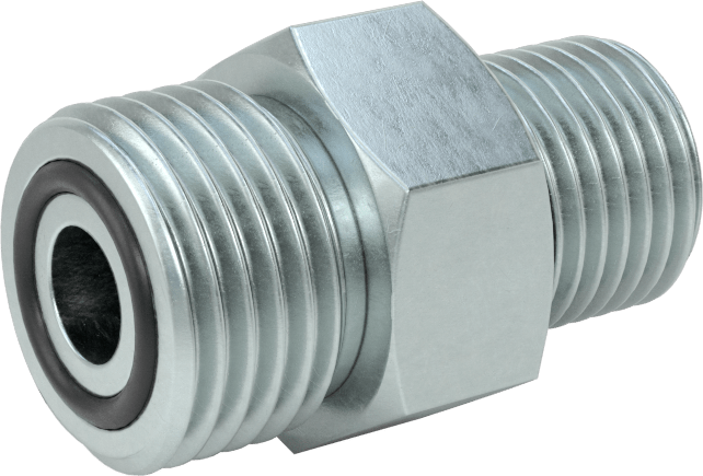 O-Ring Yüz Contalı Bağlantı Parçası, 3/8“ Dış Çaplı Çelik Boru x 9/16”-18 Erkek Boru için Adaptör