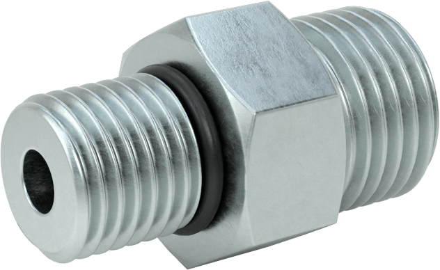 O-Ring Yüz Contalı Bağlantı Parçası, 1/4“ Dış Çaplı Çelik Boru x 7/16”-20 Erkek Boru için Adaptör