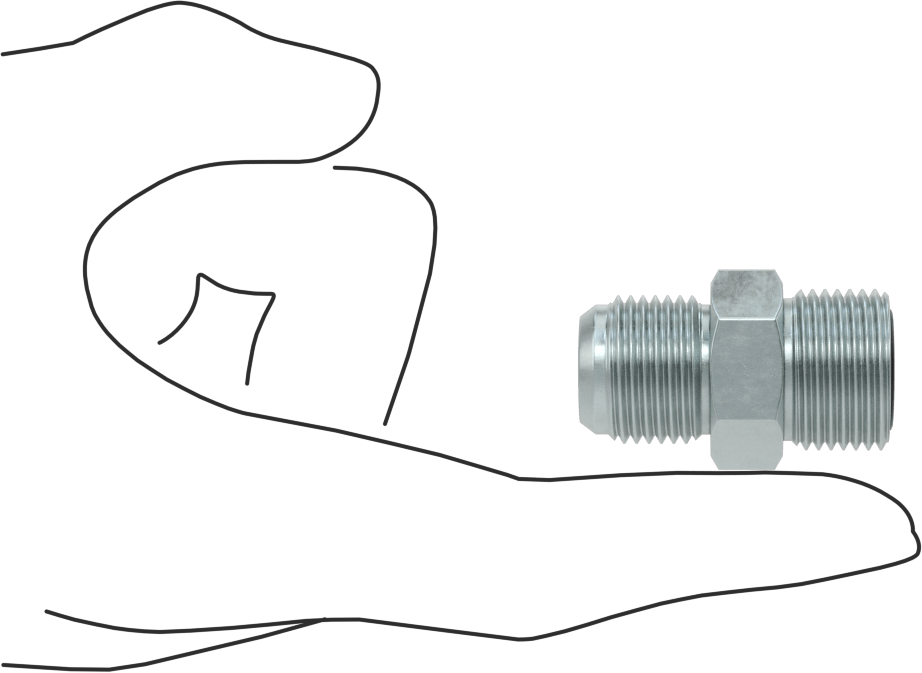 O-Ring Yüz Contalı Bağlantı Parçası, Adaptör, 1/2" Dış Çap Erkek 37 Derece Genişletilmiş Çelik Boru için
