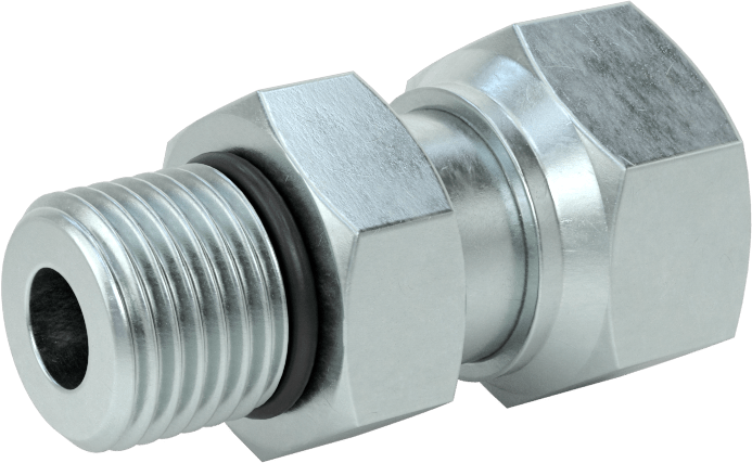 O-Ring Yüz Contalı Bağlantı Parçası, 3/8“ Dış Çaplı Çelik Boru x 9/16”-18 Erkek için Döner Adaptör