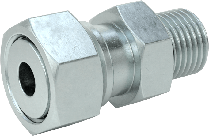 O-Ring Yüz Contalı Bağlantı Parçası, 3/8“ Dış Çaplı Çelik Boru x 9/16”-18 Erkek için Döner Adaptör