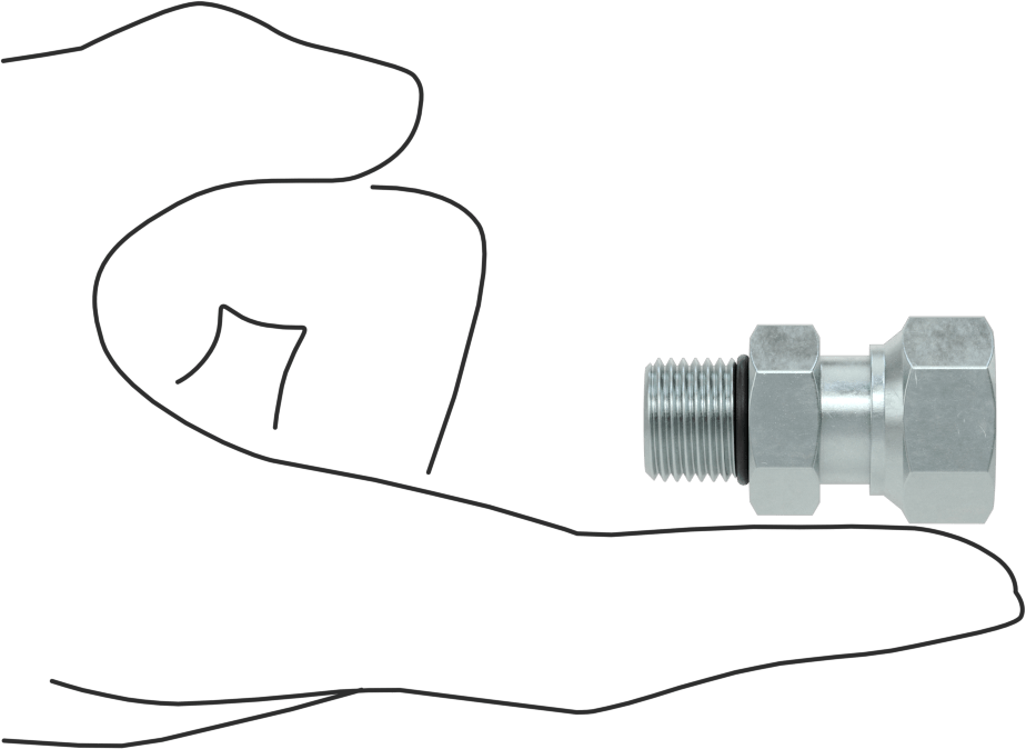 O-Ring Yüz Contalı Bağlantı Parçası, 3/8“ Dış Çaplı Çelik Boru x 9/16”-18 Erkek için Döner Adaptör
