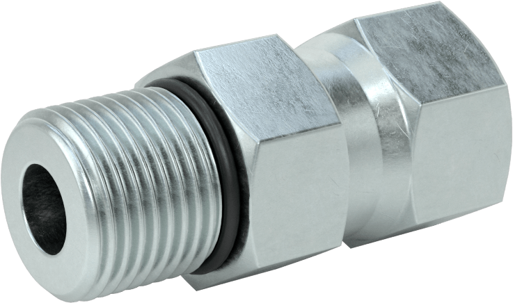 O-Ring Yüz Contalı Bağlantı Parçası, 1/2“ Dış Çaplı Çelik Boru x 3/4”-16 Erkek için Döner Adaptör
