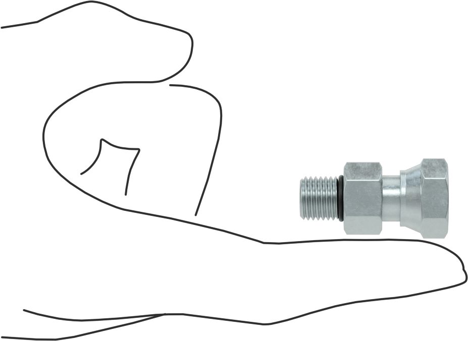 O-Ring Yüz Contalı Bağlantı Parçası, 1/4“ Dış Çaplı Çelik Boru x 7/16”-20 Erkek için Döner Adaptör