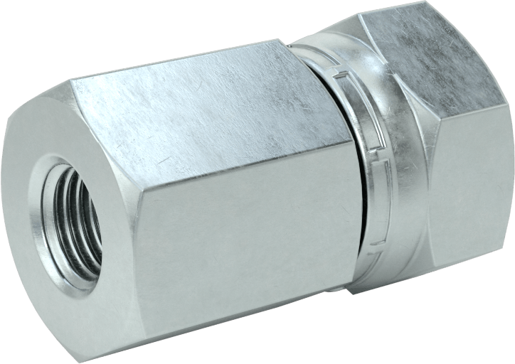 O-Ring Yüz Contalı Bağlantı Parçası, 1/2 inç Dış Çaplı Çelik Boru x 7/16"-20 Dişi için Döner Adaptör