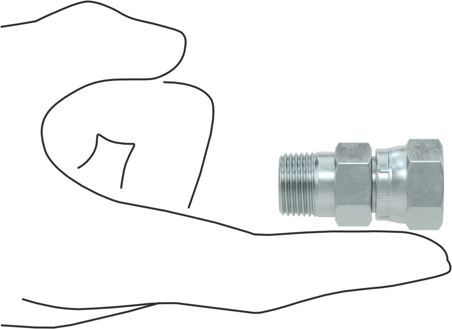 O-Ring Yüz Contalı Bağlantı Parçası, 3/8" Dış Çaplı Çelik Boru x 3/8 NPT/NPTF Erkek için Adaptör