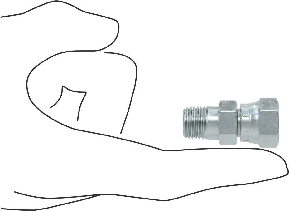 O-Ring Yüz Contalı Bağlantı Parçası, 1/4" Dış Çaplı Çelik Boru x 1/4 NPT/NPTF Erkek Adaptör