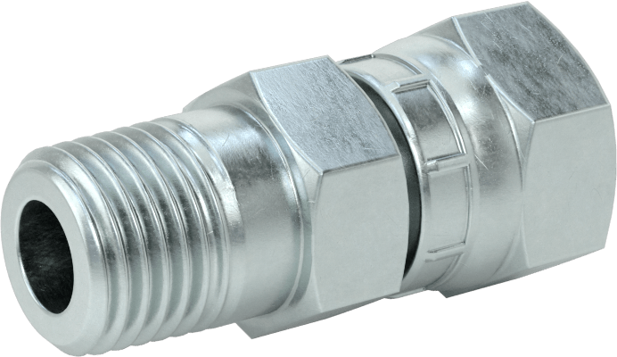 O-Ring Yüz Contalı Bağlantı Parçası, 1/4" Dış Çaplı Çelik Boru x 1/4 NPT/NPTF Erkek Adaptör