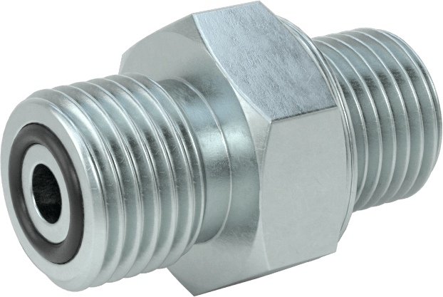 O-Ring Yüz Contalı Bağlantı Parçası, 1/4" Dış Çaplı Çelik Boru x 1/4 BSPP Erkek için Adaptör