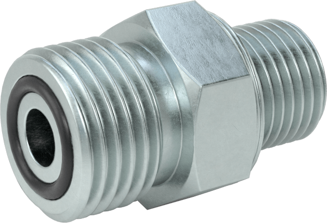 O-Ring Yüz Contalı Bağlantı Parçası, 3/8" Dış Çaplı Çelik Boru x 1/4 BSPP Erkek için Adaptör
