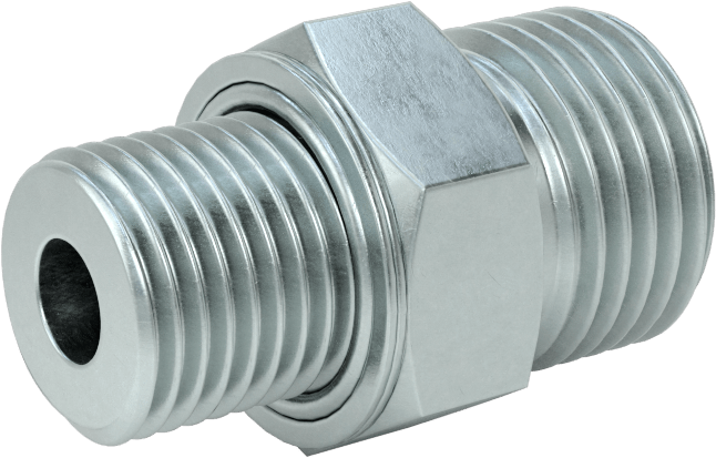 O-Ring Yüz Contalı Bağlantı Parçası, 3/8" Dış Çaplı Çelik Boru x 1/4 BSPP Erkek için Adaptör