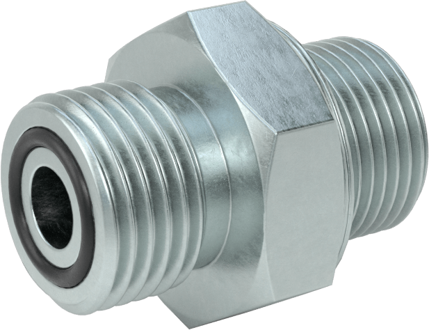 O-Ring Yüz Contalı Bağlantı Parçası, 3/8" Dış Çaplı Çelik Boru x 3/8 BSPP Erkek için Adaptör