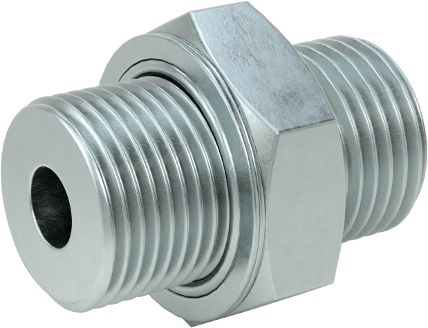 O-Ring Yüz Contalı Bağlantı Parçası, 3/8" Dış Çaplı Çelik Boru x 3/8 BSPP Erkek için Adaptör