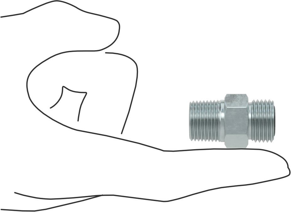 O-Ring Yüz Contalı Bağlantı Parçası, 3/8" Dış Çaplı Boru x 3/8 NPTF Erkek için Adaptör