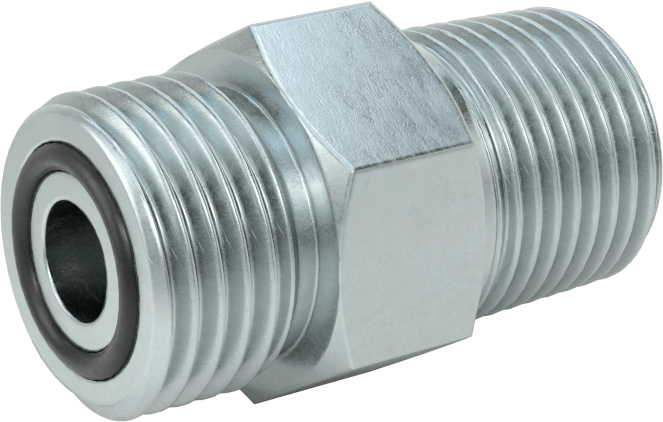 O-Ring Yüz Contalı Bağlantı Parçası, 3/8" Dış Çaplı Boru x 3/8 NPTF Erkek için Adaptör