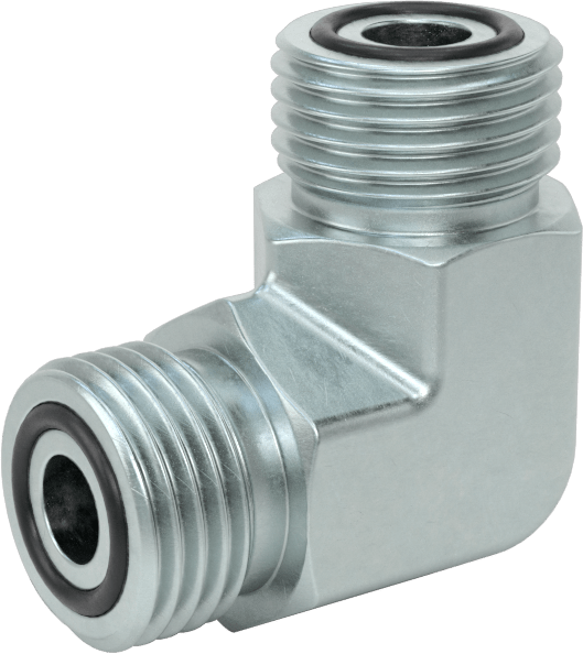 O-Ring Yüz Contalı Bağlantı Parçası, 3/8" Dış Çaplı Boru için 90 Derece Dirsek