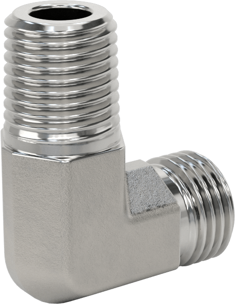 O-Ring Yüz Contalı Bağlantı Parçası, 1/4" Boru Dış Çapı x 1/4 NPT Erkek için 90 Derece Dirsek
