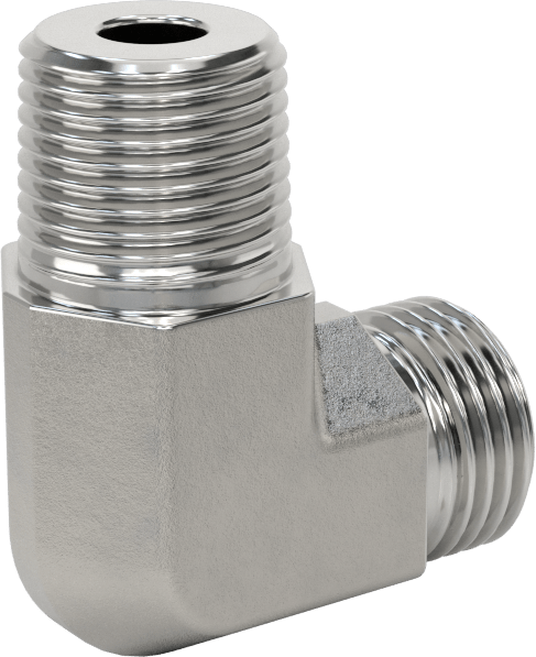 O-Ring Yüz Contalı Bağlantı Parçası, 3/8" Dış Çaplı Boru x 3/8 NPT Erkek için 90 Derece Dirsek