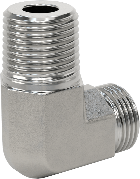 O-Ring Yüz Contalı Bağlantı Parçası, 1/2" Dış Çaplı Boru x 1/2 NPT Erkek için 90 Derece Dirsek