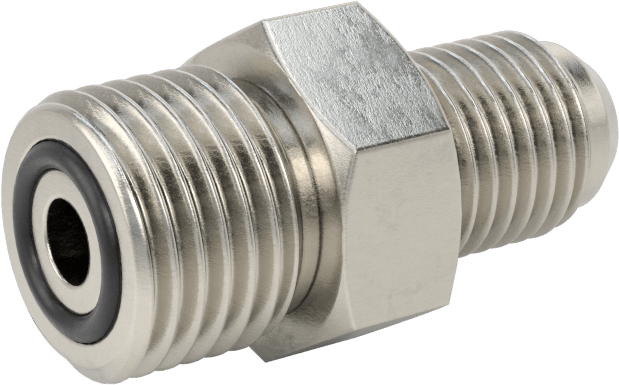 O-Ring Yüz Contalı Bağlantı Parçası, 1/4" Boru Dış Çapı x 37 Derece Genişletilmiş Boru için Adaptör