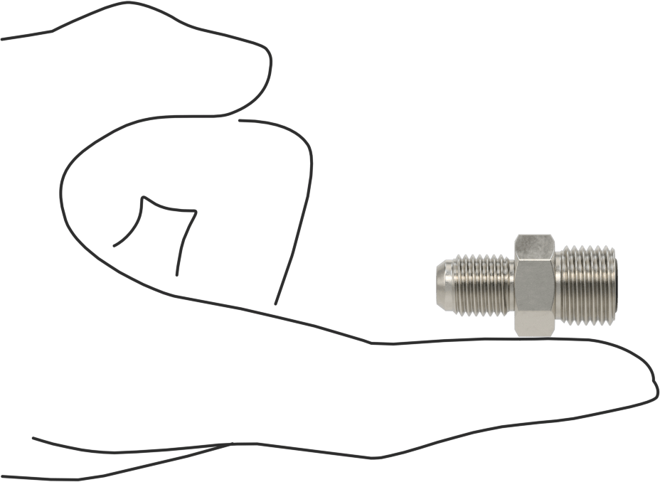 O-Ring Yüz Contalı Bağlantı Parçası, 1/4" Boru Dış Çapı x 37 Derece Genişletilmiş Boru için Adaptör