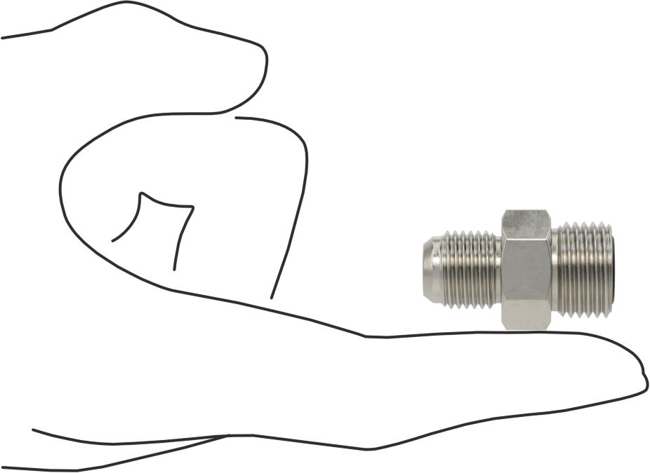 O-Ring Yüz Contalı Bağlantı Parçası, 3/8" Boru Dış Çapı x 37 Derece Genişletilmiş Boru için Adaptör