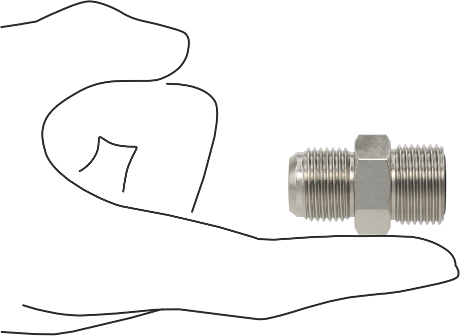 O-Ring Yüz Contalı Bağlantı Parçası, 1/2" Boru Dış Çapı x 37 Derece Genişletilmiş Boru için Adaptör