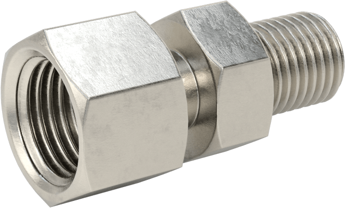 O-Ring Yüz Contalı Bağlantı Parçası, 1/4“ Dişi Boru Dış Çapı x 7/16”-20 UNF Erkek Adaptörü