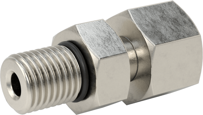 O-Ring Yüz Contalı Bağlantı Parçası, 1/4“ Dişi Boru Dış Çapı x 7/16”-20 UNF Erkek Adaptörü
