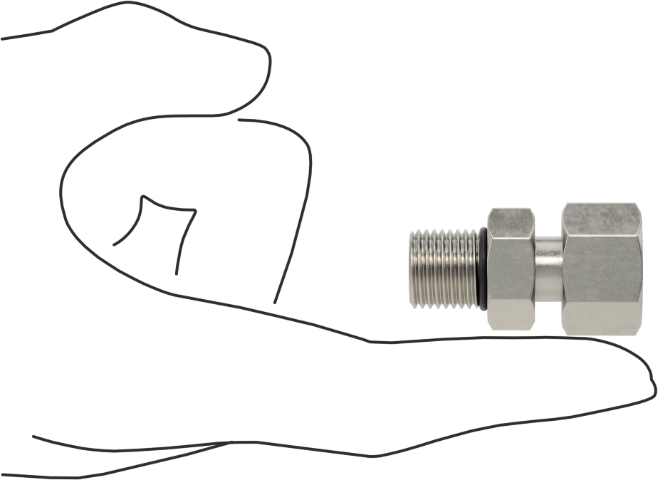 O-Ring Yüz Contalı Bağlantı Parçası, 3/8“ Dişi Boru Dış Çapı x 9/16”-18 UNF Erkek için Adaptör
