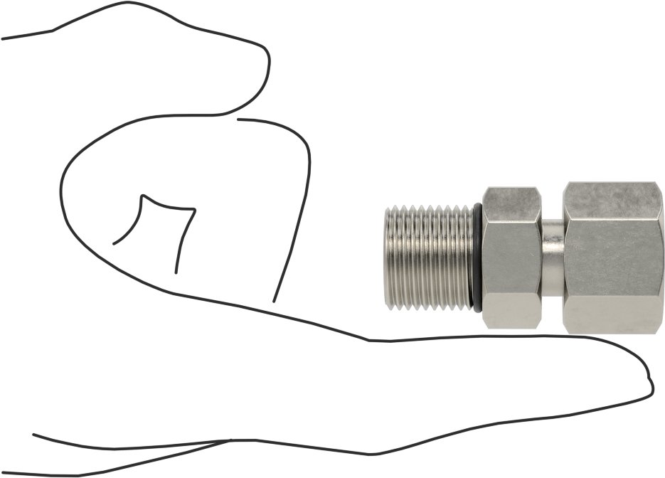 O-Ring Yüz Contalı Bağlantı Parçası, 1/2“ Dişi Boru Dış Çapı x 3/4”-16 UNF Erkek için Adaptör