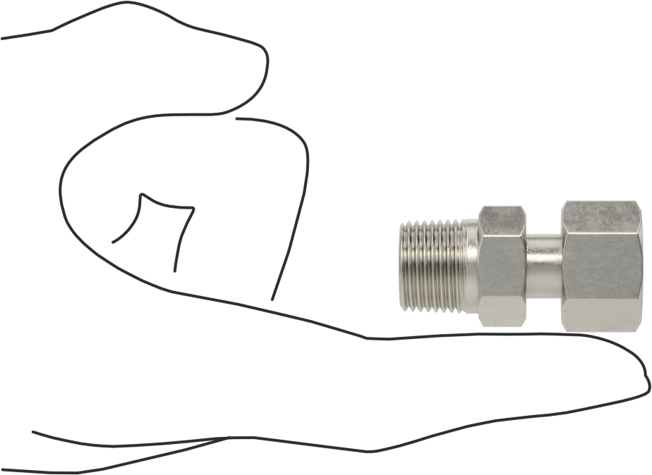 O-Ring Yüz Contalı Bağlantı Parçası, 3/8" Dişi Boru Dış Çapı x 3/8 NPTF Erkek için Adaptör