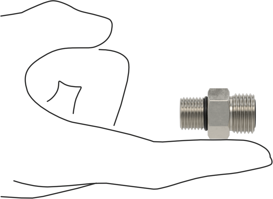 O-Ring Yüz Contalı Bağlantı Parçası, 3/8“ Boru Dış Çapı x 9/16”-18 UNF Erkek için Adaptör