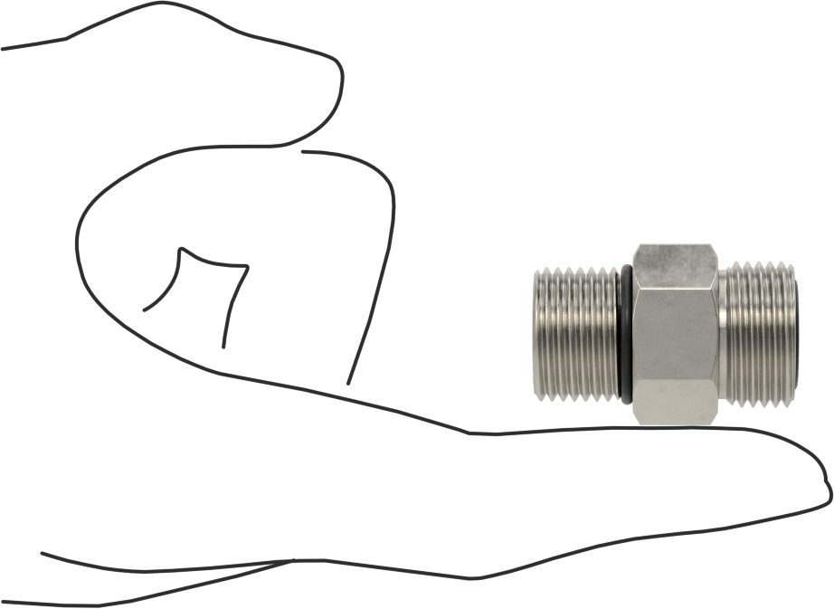 O-Ring Yüz Contalı Bağlantı Parçası, 1/2“ Boru Dış Çapı x 3/4”-16 UNF Erkek için Adaptör