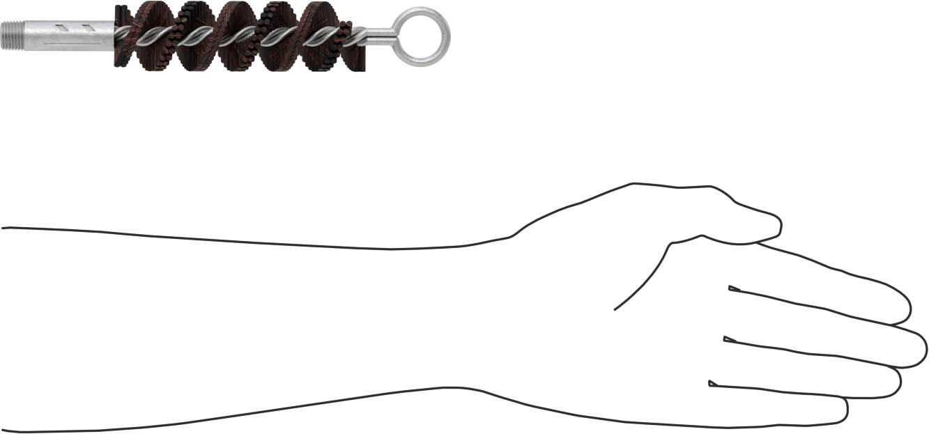 1/4 NPT Dişli Şaftlı Düşük Çizilme Tüp Fırçası, Tampico Kılları, 1-1/4" Fırça Çapı