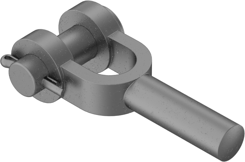 Çatal Çubuk Ucu Boşluğu, 3/8" Şaft Çapı, 2-1/8" Şaft Merkez Uzunluğu