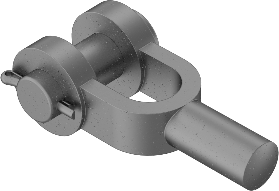 Çatal Çubuk Ucu Boşluğu, 5/8" Şaft Çapı, 2-7/8" Şaft Merkez Uzunluğu