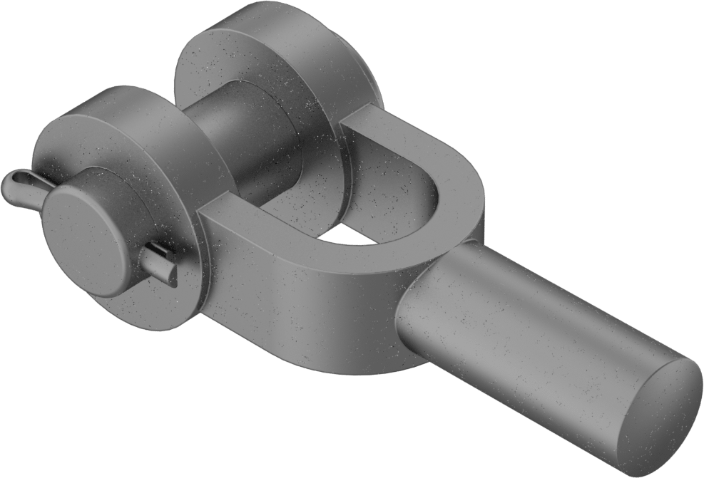 Çatal Çubuk Ucu Boşluğu, 3/4" Şaft Çapı, 3-5/8" Şaft Merkez Uzunluğu